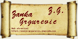 Žanka Grgurević vizit kartica